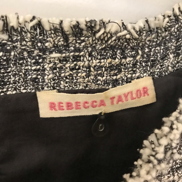 Rebecca Taylor Tweed Dress Frayed Fit Flare, Sz 0 - Picture 5 of 6